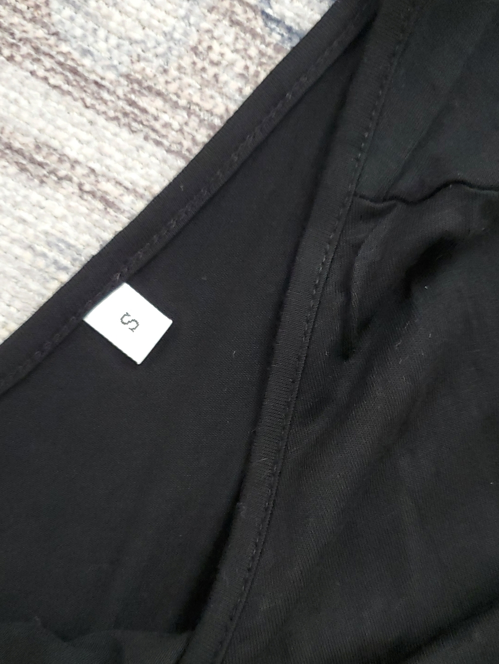 Boutique Black Long Open V Back Pocket Dress Cover-up SzS - Picture 5 of 11